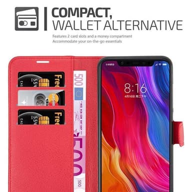 Xiaomi Mi 8 Plånboksfodral Skal (Röd)