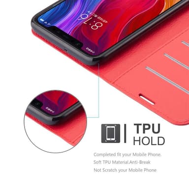 Xiaomi Mi 8 Plånboksfodral Skal (Röd)