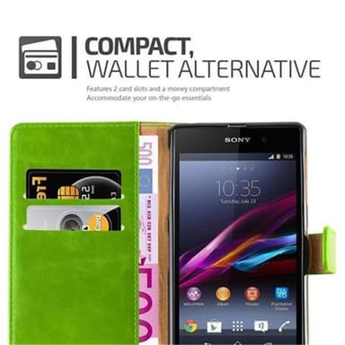 Sony Xperia Z1 Plånboksfodral Skal (Grön)