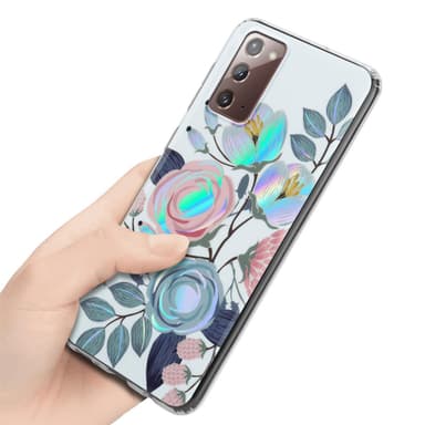 Samsung Galaxy NOTE 20 Fodral Skal Blommor (Vit)