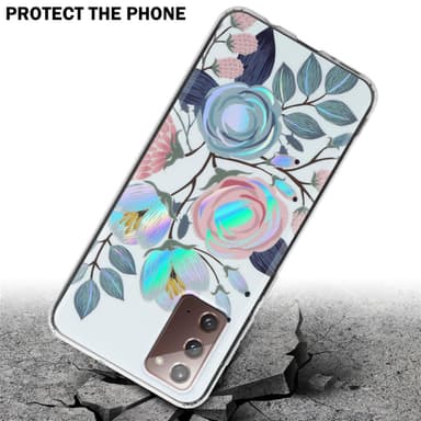 Samsung Galaxy NOTE 20 Fodral Skal Blommor (Vit)