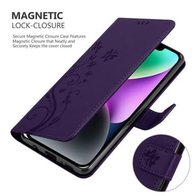 iPhone 14 Plånboksfodral Skal (Lila)