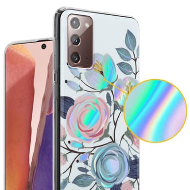 Samsung Galaxy NOTE 20 Fodral Skal Blommor (Vit)
