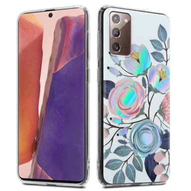 Samsung Galaxy NOTE 20 Fodral Skal Blommor (Vit)