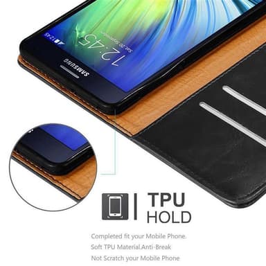 Samsung Galaxy A7 2015 Plånboksfodral Skal (Svart)