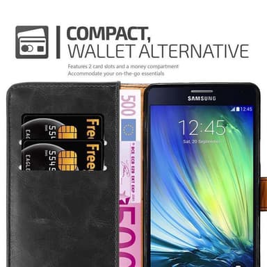 Samsung Galaxy A7 2015 Plånboksfodral Skal (Svart)