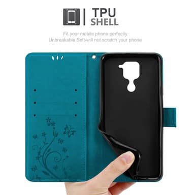 Xiaomi RedMi NOTE 9 Plånboksfodral Skal (Blå)