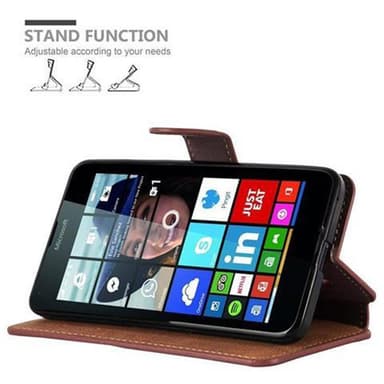 Nokia Lumia 640 Plånboksfodral Skal (Brun)