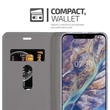Nokia 7.1 PLUS / X7 Plånboksfodral Skal (Blå)