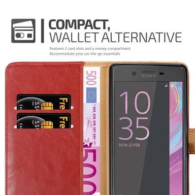 Sony Xperia X Plånboksfodral Skal (Röd)