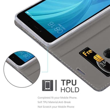 Xiaomi RedMi NOTE 5A Plånboksfodral Skal (Grå)