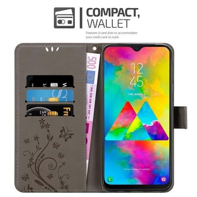 Samsung Galaxy M20 Plånboksfodral Skal (Grå)
