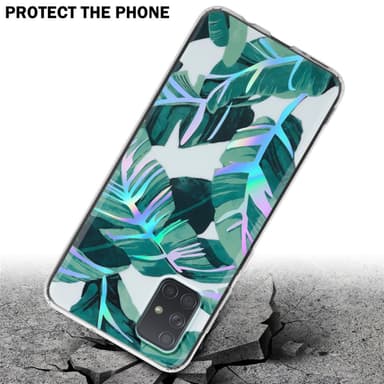 Samsung Galaxy A71 4G Fodral Skal Blommor (Vit)
