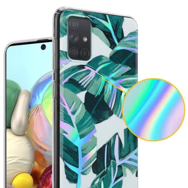 Samsung Galaxy A71 4G Fodral Skal Blommor (Vit)