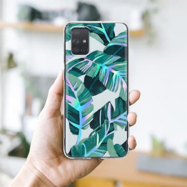 Samsung Galaxy A71 4G Fodral Skal Blommor (Vit)