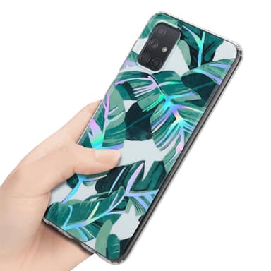 Samsung Galaxy A71 4G Fodral Skal Blommor (Vit)