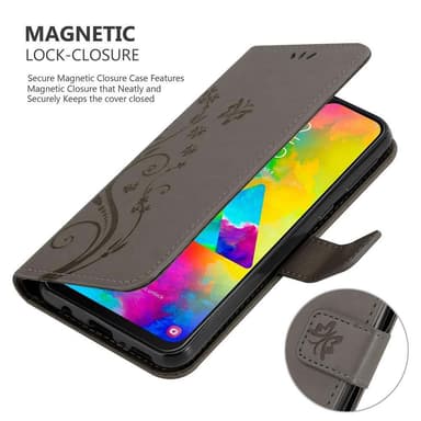Samsung Galaxy M20 Plånboksfodral Skal (Grå)