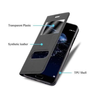 Huawei P10 Plånboksfodral Skal (Svart)