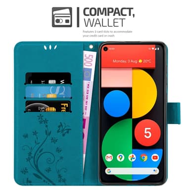 Google PIXEL 5 Plånboksfodral Skal (Blå)