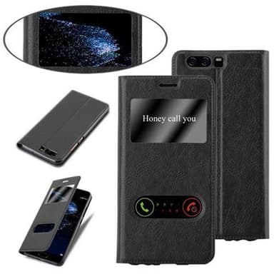 Huawei P10 Plånboksfodral Skal (Svart)