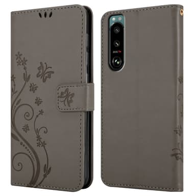 Sony Xperia 5 III Plånboksfodral Skal (Grå)