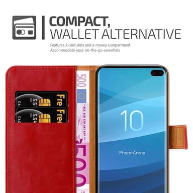Samsung Galaxy S10 PLUS Plånboksfodral Skal (Röd)