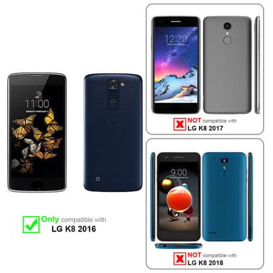 LG K8 2016 Plånboksfodral Skal (Röd)