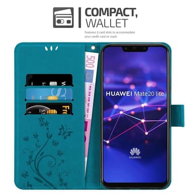Huawei MATE 20 LITE Plånboksfodral Skal (Blå)
