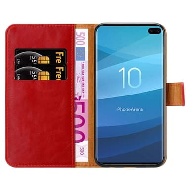 Samsung Galaxy S10 PLUS Plånboksfodral Skal (Röd)
