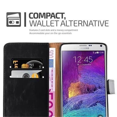 Samsung Galaxy NOTE 4 Plånboksfodral Skal (Svart)