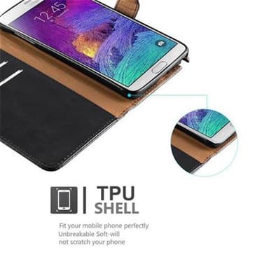 Samsung Galaxy NOTE 4 Plånboksfodral Skal (Svart)