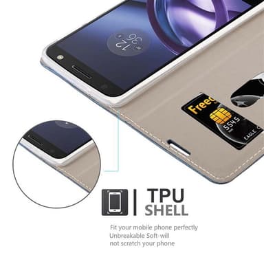 Motorola MOTO Z Plånboksfodral Skal (Blå)