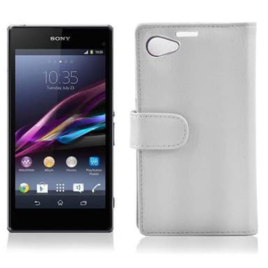 Skal Sony Xperia Z1 COMPACT Plånboksfodral (Vit)