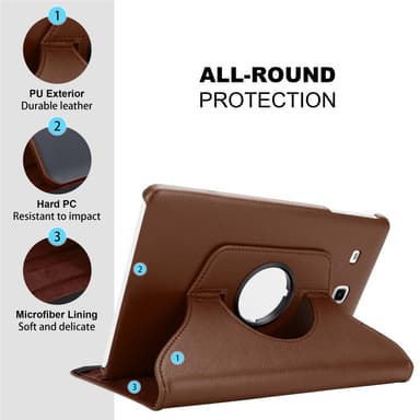 Skal Samsung Galaxy Tab E (9.6 tum) Fodral Case (Brun)