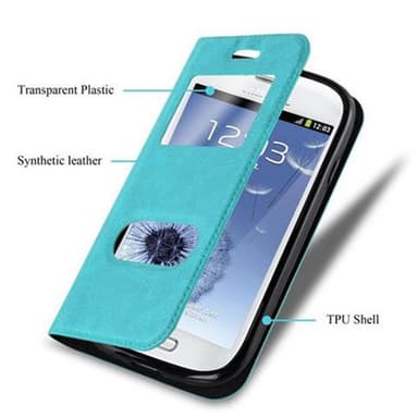 Samsung Galaxy S3 MINI Plånboksfodral Skal (Turkos)
