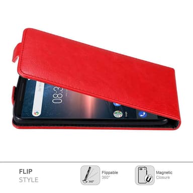 Nokia 8 Sirocco Flipfodral Skal (Röd)