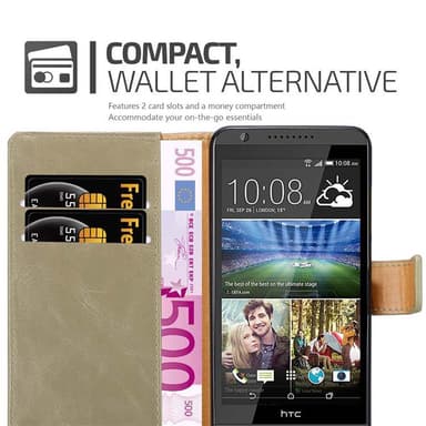 HTC Desire 820 Plånboksfodral Skal (Brun)