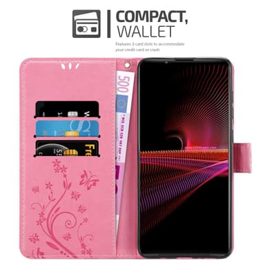 Sony Xperia 1 III Plånboksfodral Skal (Rosa)