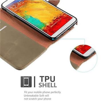 Samsung Galaxy NOTE 3 Plånboksfodral Skal (Brun)
