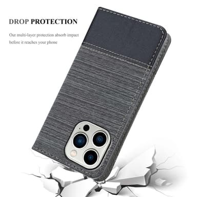 iPhone 14 PRO MAX Plånboksfodral Skal (Grå)