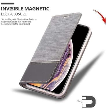 iPhone XS MAX Plånboksfodral Skal (Grå)