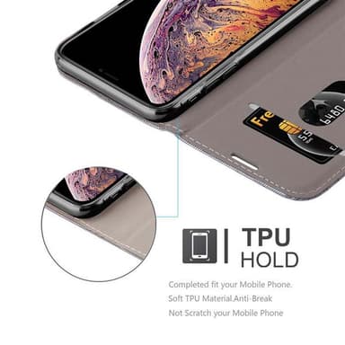 iPhone XS MAX Plånboksfodral Skal (Grå)