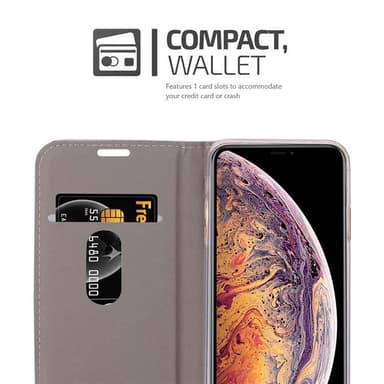 iPhone XS MAX Plånboksfodral Skal (Grå)