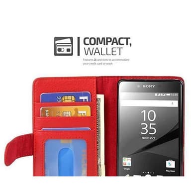 Sony Xperia Z5 Plånboksfodral Skal (Röd)