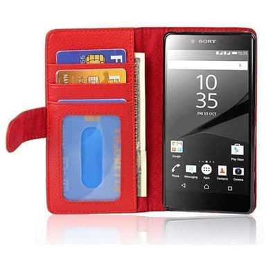 Sony Xperia Z5 Plånboksfodral Skal (Röd)