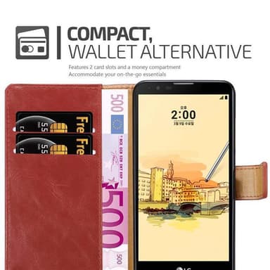 LG STYLUS 2 Plånboksfodral Skal (Röd)