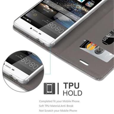 Huawei P8 Plånboksfodral Skal (Grå)