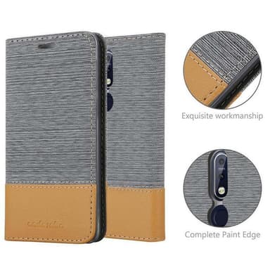 Nokia 7.1 Plånboksfodral Skal (Grå)