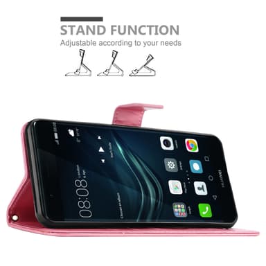 Huawei P9 Plånboksfodral Skal (Rosa)