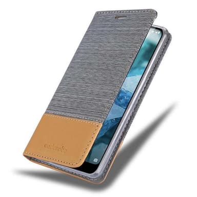 Nokia 7.1 Plånboksfodral Skal (Grå)